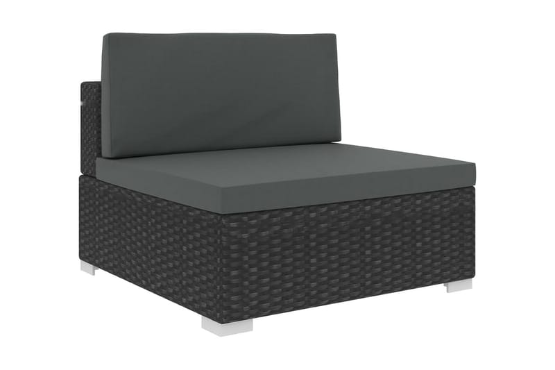 Loungegrupp Utomhus för trädgården m. dynor 12 delar konstrotting sv - Svart - Utemöbler - Loungemöbler
