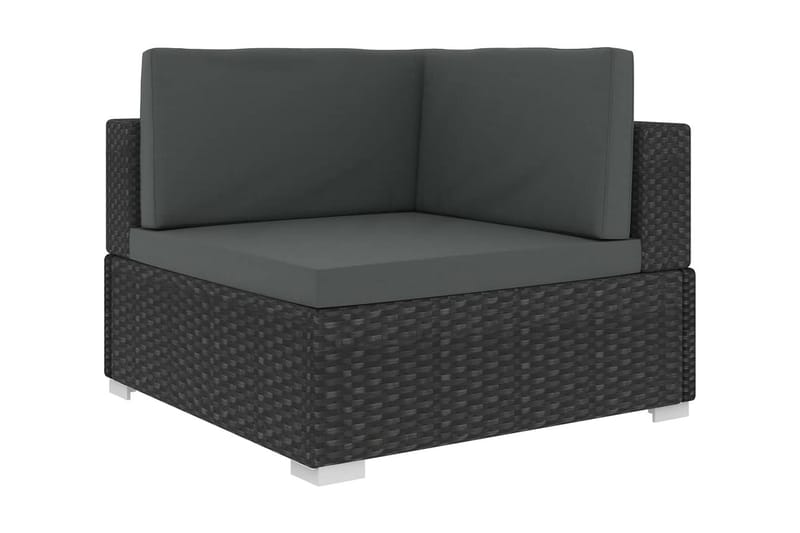 Loungegrupp Utomhus för trädgården m. dynor 12 delar konstrotting sv - Svart - Utemöbler - Loungemöbler