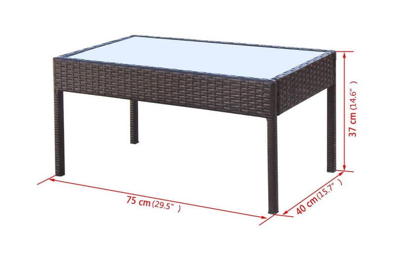 Loungegrupp Utomhus för trädgården med dynor 4 delar konstrotting br - Brun - Utemöbler - Loungemöbler