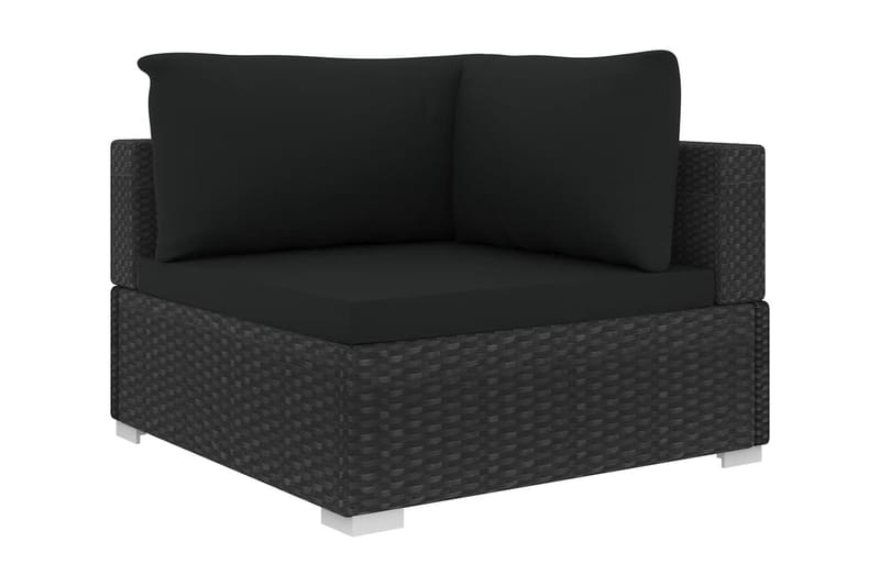 Loungegrupp Utomhus för trädgården med dynor 4 delar konstrotting sv - Svart - Utemöbler - Loungemöbler