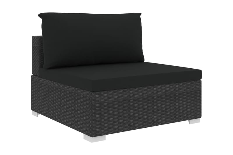 Loungegrupp Utomhus för trädgården med dynor 4 delar konstrotting sv - Svart - Utemöbler - Loungemöbler