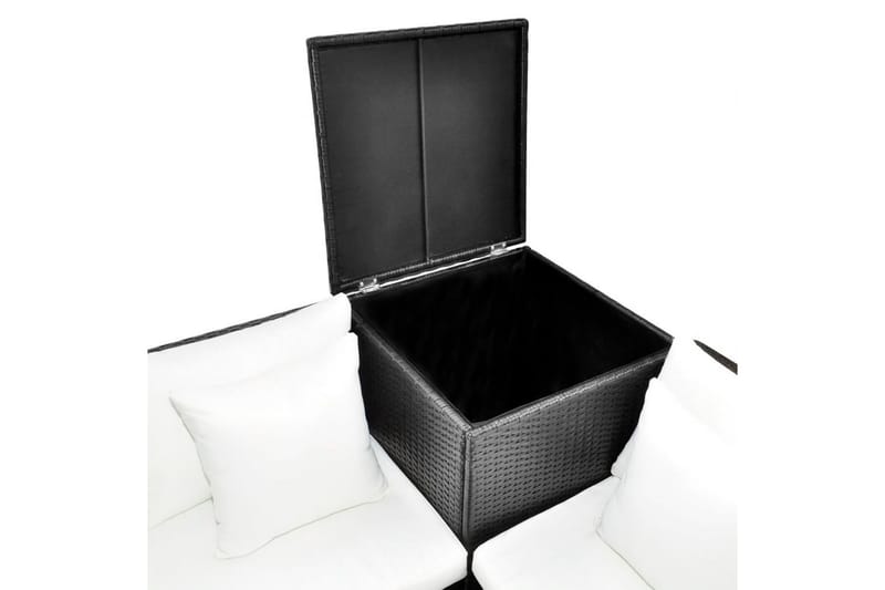 Loungegrupp Utomhus för trädgården med dynor 4 delar konstrotting sv - Svart - Utemöbler - Loungemöbler