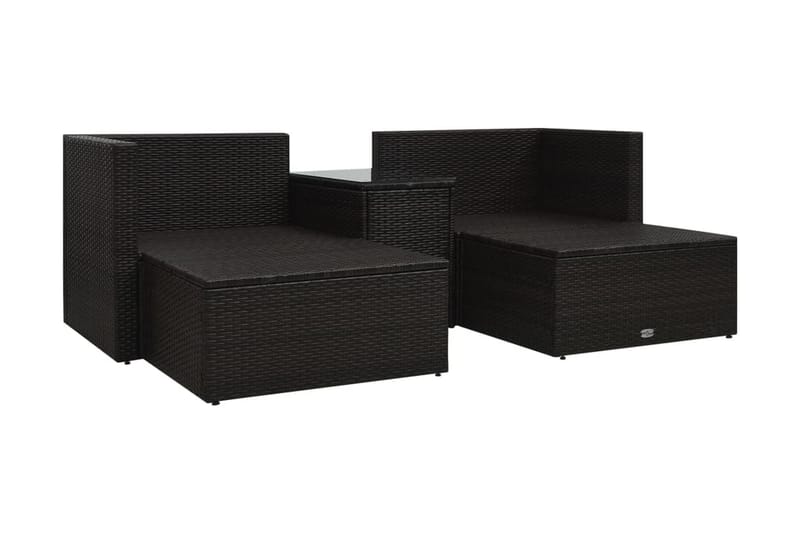 Loungegrupp Utomhus för trädgården med dynor 5 delar konstrotting br - Brun - Utemöbler - Loungemöbler
