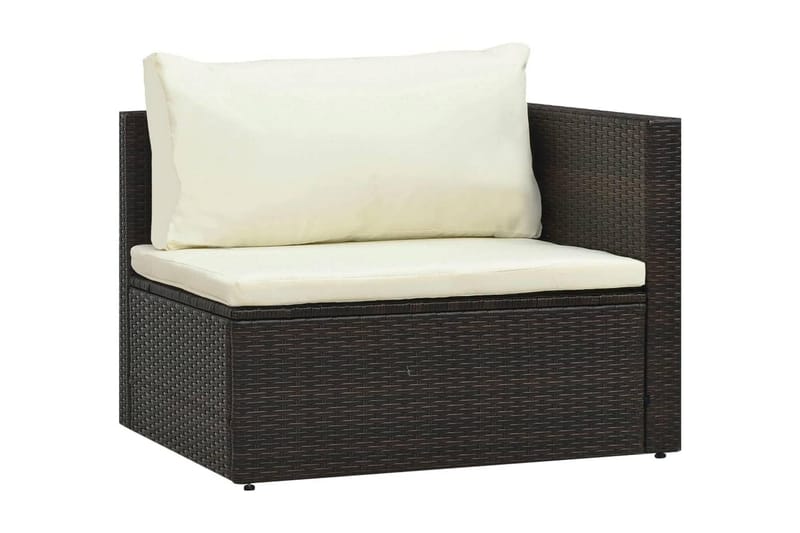 Loungegrupp Utomhus för trädgården med dynor 5 delar konstrotting br - Brun - Utemöbler - Loungemöbler