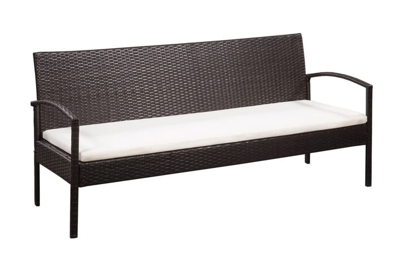 Loungegrupp Utomhus för trädgården med dynor 5 delar konstrotting br - Brun - Utemöbler - Loungemöbler