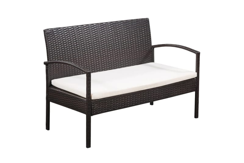 Loungegrupp Utomhus för trädgården med dynor 5 delar konstrotting br - Brun - Utemöbler - Loungemöbler