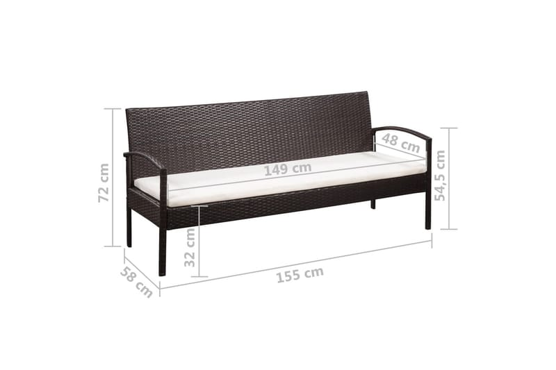 Loungegrupp Utomhus för trädgården med dynor 5 delar konstrotting br - Brun - Utemöbler - Loungemöbler