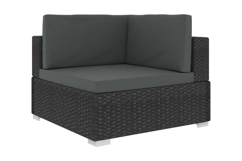 Loungegrupp Utomhus för trädgården med dynor 8 delar konstrotting sv - Svart - Utemöbler - Loungemöbler