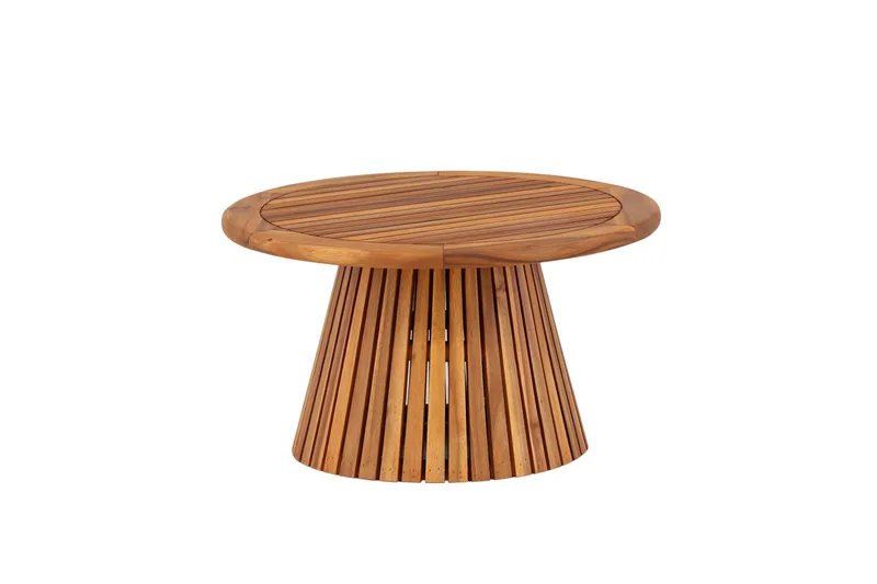 Lumpur Runt Soffbord och Sidobord Ribbor Utomhus 70 cm - Brun - Utemöbler - Loungemöbler