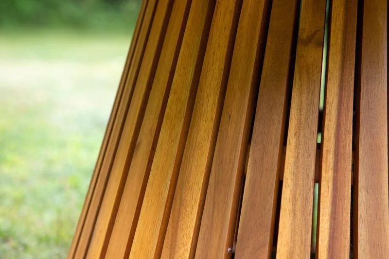 Lumpur Runt Soffbord och Sidobord Ribbor Utomhus 70 cm - Brun - Utemöbler - Loungemöbler