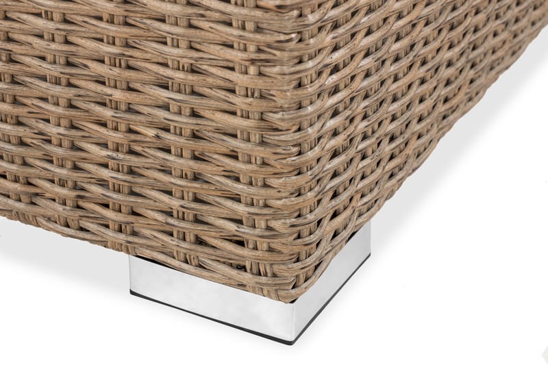 Marcus 6-sits Loungegrupp - Mörkbeige / Vita dynor - Utemöbler - Utegrupp - Loungegrupp