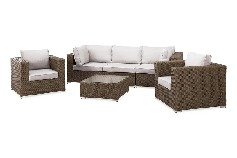 Marcus Loungegrupp - Beige / Vita dynor - Utemöbler - Utegrupp - Loungegrupp