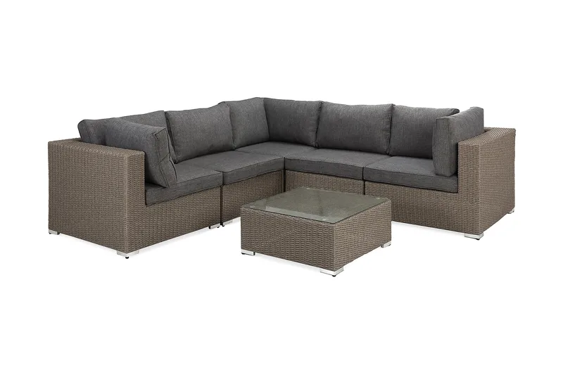 Marcus Loungegrupp - Brun / Sand / Gråa dynor - Utemöbler - Utegrupp - Loungegrupp