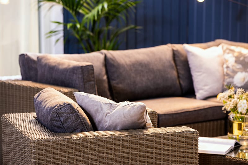 Marcus Loungegrupp - Brun / Svarta dynor - Utemöbler - Utegrupp - Loungegrupp