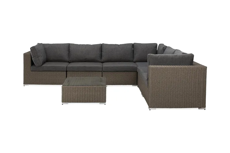 Marcus Loungegrupp - Brun / Svarta dynor - Utemöbler - Utegrupp - Loungegrupp