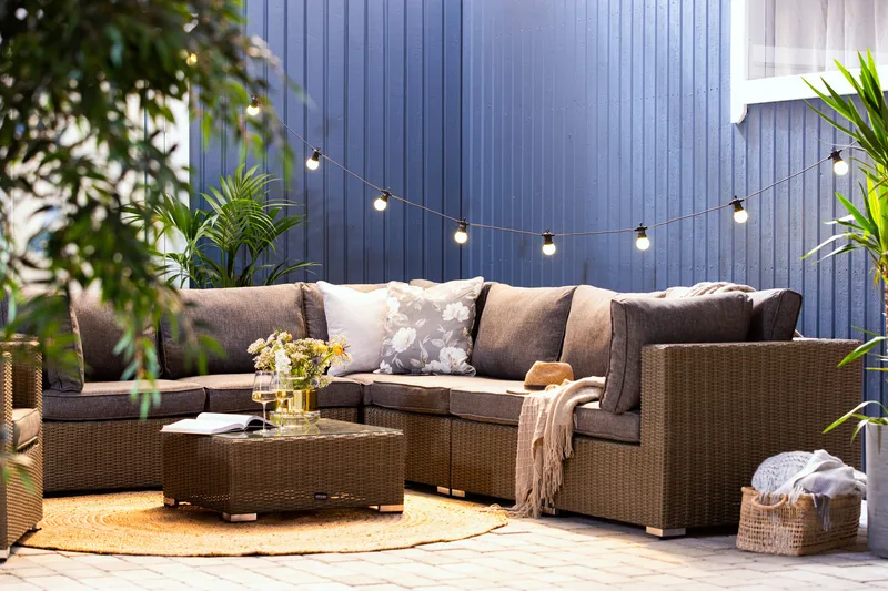 Marcus Loungegrupp - Brun / Svarta dynor - Utemöbler - Utegrupp - Loungegrupp