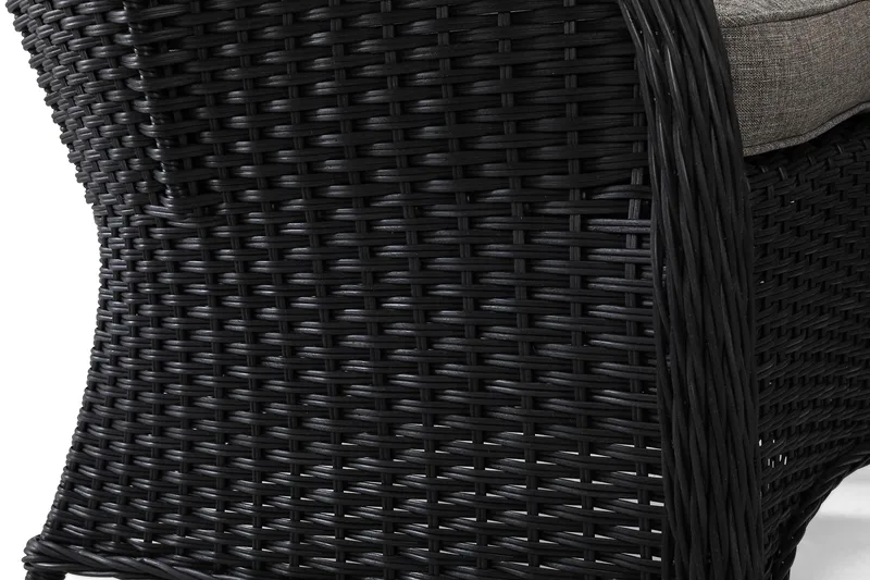 Marcus Soffgrupp 2-sits Ink. Fåtöljer - Svart / Gråa dynor - Utemöbler - Utegrupp - Loungegrupp