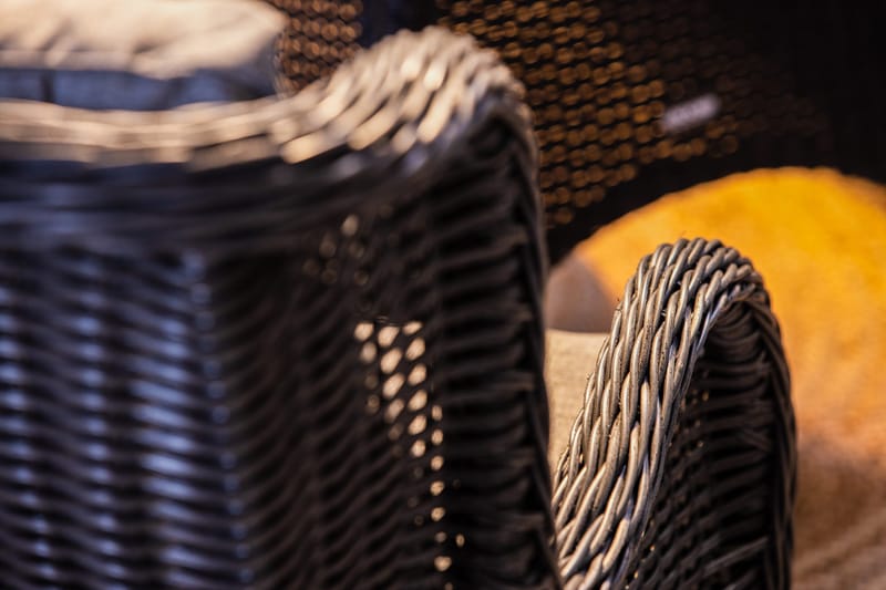 Marcus Soffgrupp 2-sits Ink. Fåtöljer - Svart / Gråa dynor - Utemöbler - Utegrupp - Loungegrupp