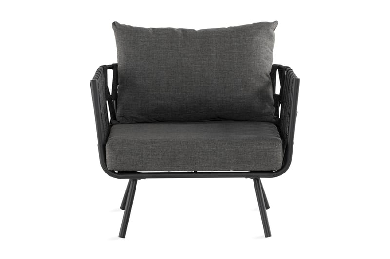 SANDINA Fåtölj Rep/Svart/Grå - Loungemöbler - Utefåtöljer & loungefåtöljer