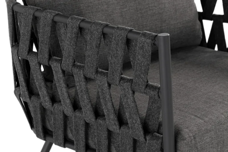 Sandina Utefåtölj – Loungefåtölj för Utemöbler - Svart / Grå - Utemöbler - Loungemöbler