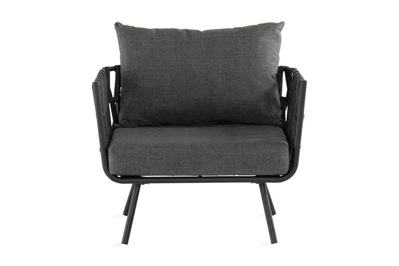 Sandina Utefåtölj – Loungefåtölj för Utemöbler - Svart / Grå - Utemöbler - Loungemöbler