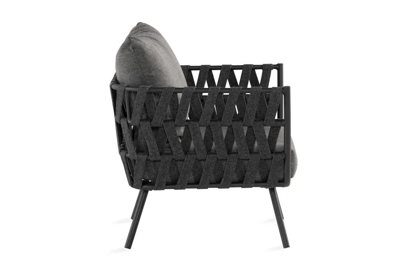 Sandina Utefåtölj – Loungefåtölj för Utemöbler - Svart / Grå - Utemöbler - Loungemöbler