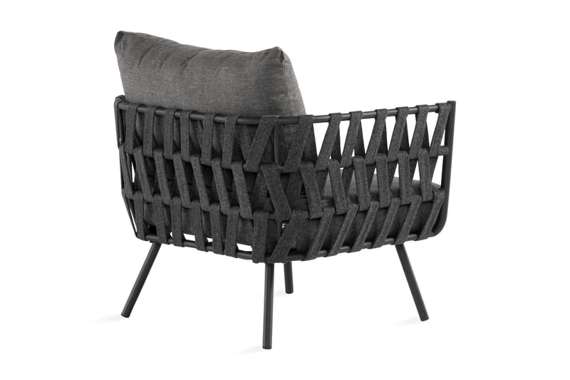 Sandina Utefåtölj – Loungefåtölj för Utemöbler - Svart / Grå - Utemöbler - Loungemöbler