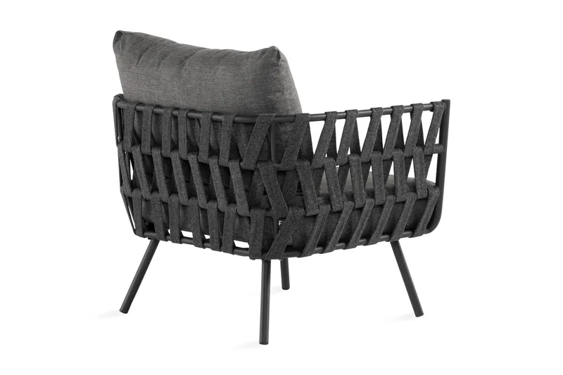 Sandina Utefåtölj – Loungefåtölj för Utemöbler - Svart / Grå - Utemöbler - Loungemöbler
