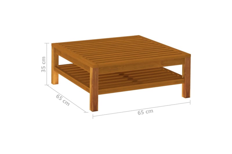 Soffbord 65x65x35 cm massivt akaciaträ - Brun - Utemöbler - Loungemöbler
