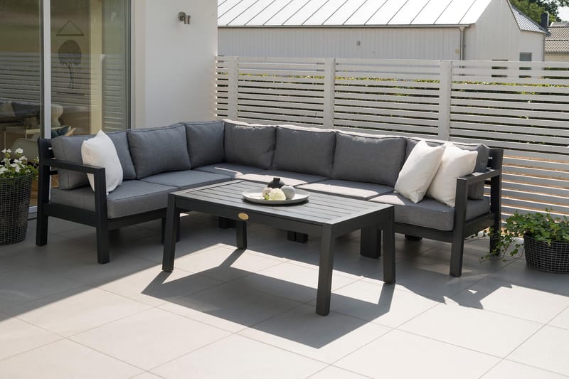 STOLTÖ Matbord och Soffbord Utomhus 120 cm Furu Trä - Svart - Utemöbler - Loungemöbler