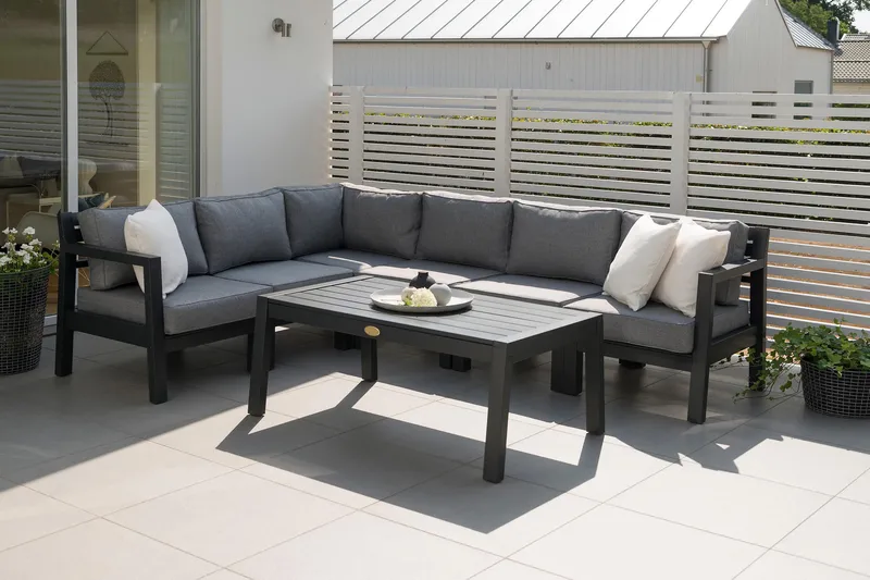 STOLTÖ Matbord och Soffbord Utomhus 120 cm Furu Trä - Svart - Utemöbler - Loungemöbler