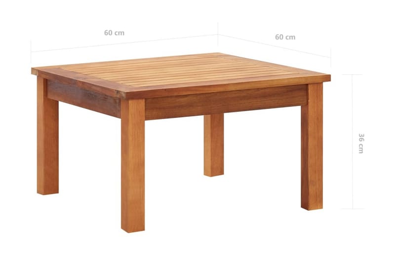 Trädgårdsbord 60x60x36 cm massivt akaciaträ - Brun - Utemöbler - Loungemöbler