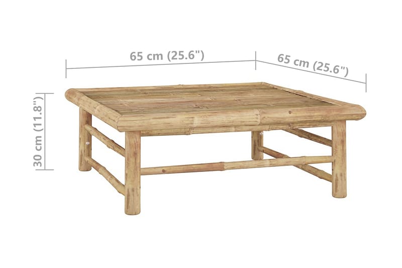 Trädgårdsbord 65x65x30 cm bambu - Brun - Soffbord utomhus & loungebord - Sidobord utomhus - Loungemöbler