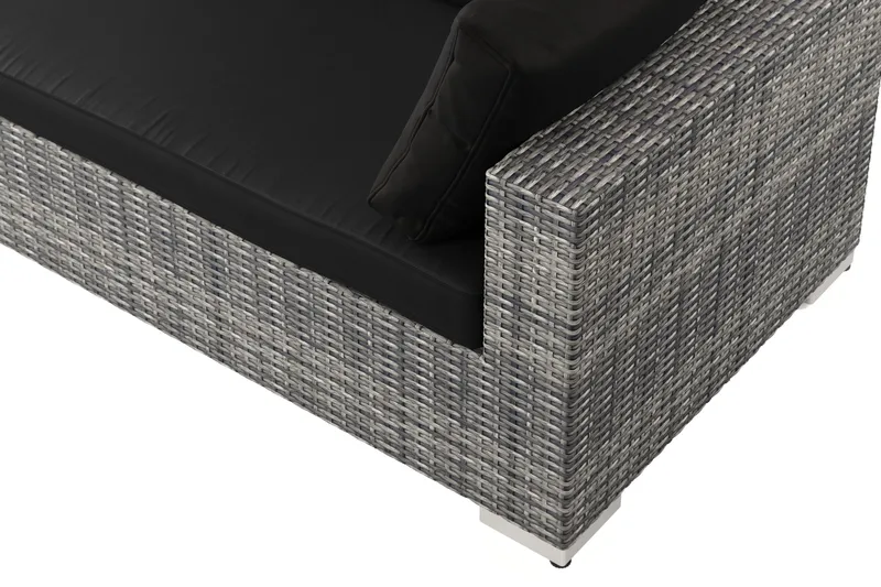Bahamas Högermodul utomhus 140 cm i konstrotting - Grå - Utemöbler - Övrigt utemöbler - Modulsoffa utomhus - Vänstermodul utesoffa