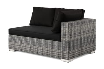 Bahamas Högermodul utomhus 140 cm i konstrotting - Grå - Utemöbler - Övrigt utemöbler - Modulsoffa utomhus - Vänstermodul utesoffa