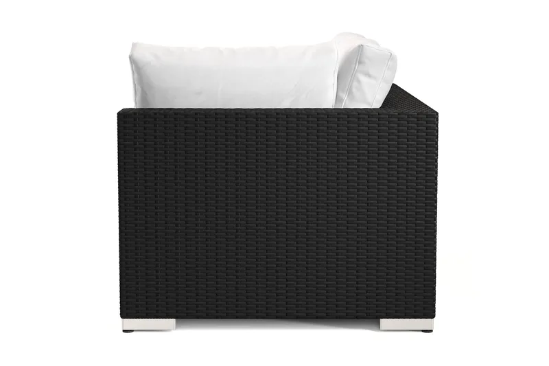 Bahamas Högermodul utomhus 140 cm i konstrotting - Svart - Utemöbler - Övrigt utemöbler - Modulsoffa utomhus - Vänstermodul utesoffa