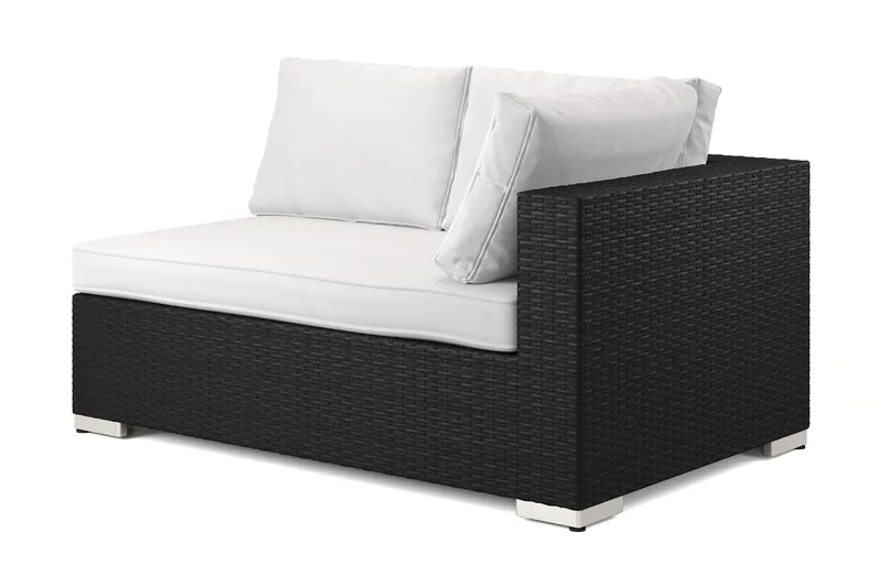 Bahamas Högermodul utomhus 140 cm i konstrotting - Svart - Utemöbler - Övrigt utemöbler - Modulsoffa utomhus - Vänstermodul utesoffa