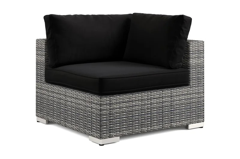 Bahamas Hörnmodul utomhus i konstrotting - Grå - Utemöbler - Övrigt utemöbler - Modulsoffa utomhus - Hörnmodul utesoffa