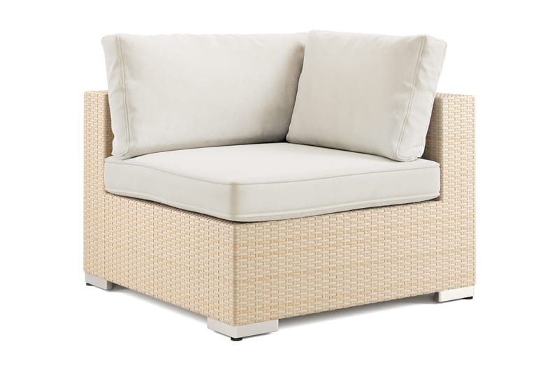 Bahamas Hörnmodul utomhus i konstrotting med Ljus vattenavisande dyna - Beige - Utemöbler - Övrigt utemöbler - Modulsoffa utomhus - Hörnmodul utesoffa