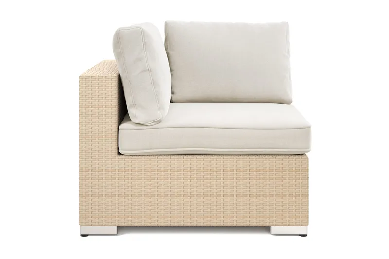 Bahamas Hörnmodul utomhus i konstrotting med Ljus vattenavisande dyna - Beige - Utemöbler - Övrigt utemöbler - Modulsoffa utomhus - Hörnmodul utesoffa