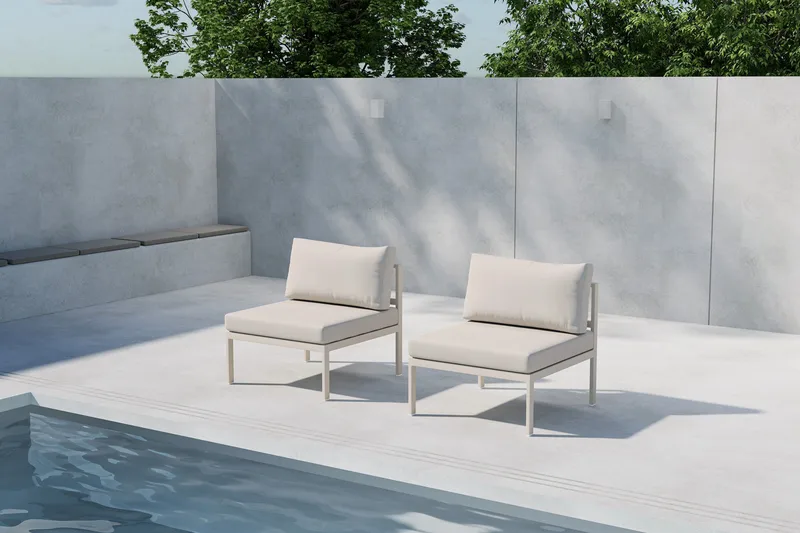 Copacabana Mittmodul Utomhus - Beige - Utemöbler - Övrigt utemöbler - Modulsoffa utomhus - Mittmodul utesoffa