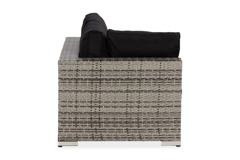 Bahamas Högermodul utomhus 140 cm i konstrotting - Grå / Svarta dynor - Utemöbler - Övrigt utemöbler - Modulsoffa utomhus - Hörnmodul utesoffa