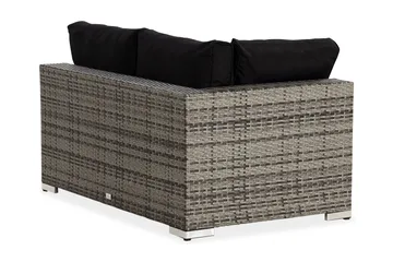 Bahamas Högermodul utomhus 140 cm i konstrotting - Grå / Svarta dynor - Utemöbler - Övrigt utemöbler - Modulsoffa utomhus - Hörnmodul utesoffa