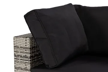 Bahamas Högermodul utomhus 140 cm i konstrotting - Grå / Svarta dynor - Utemöbler - Övrigt utemöbler - Modulsoffa utomhus - Hörnmodul utesoffa
