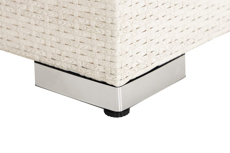 Bahamas Högermodul utomhus 140 cm i konstrotting - Vit / Ljusgrå dynor - Utemöbler - Övrigt utemöbler - Modulsoffa utomhus - Hörnmodul utesoffa