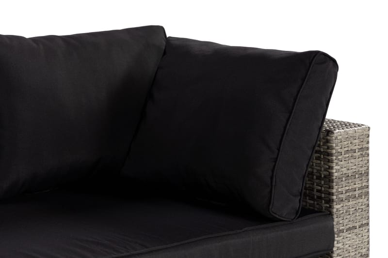 Bahamas Hörnmodul utomhus i konstrotting - Grå / Svarta dynor - Utemöbler - Övrigt utemöbler - Modulsoffa utomhus - Hörnmodul utesoffa