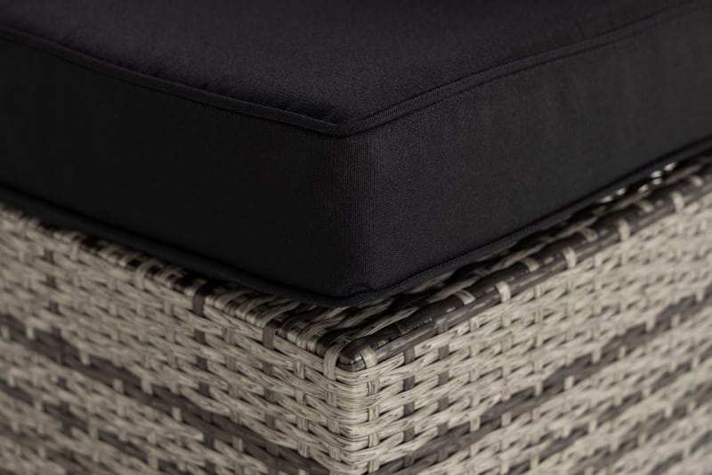 Bahamas Hörnmodul utomhus i konstrotting - Grå / Svarta dynor - Utemöbler - Övrigt utemöbler - Modulsoffa utomhus - Hörnmodul utesoffa