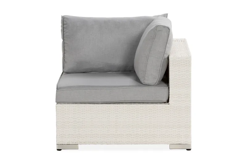 Bahamas Hörnmodul utomhus i konstrotting - Vit / Ljusgrå dynor - Utemöbler - Övrigt utemöbler - Modulsoffa utomhus - Hörnmodul utesoffa