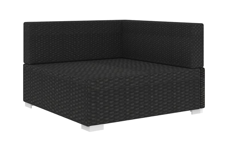 Hörnsits till Modulsoffa Utomhus 1 st med dynor konstrotting svart - Svart - Utemöbler - Övrigt utemöbler - Modulsoffa utomhus - Hörnmodul utesoffa