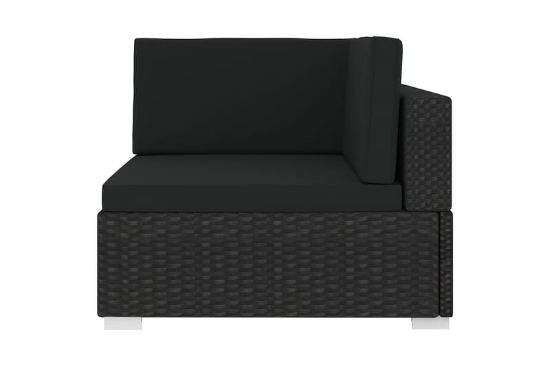 Hörnsits till Modulsoffa Utomhus 1 st med dynor konstrotting svart - Svart - Utemöbler - Övrigt utemöbler - Modulsoffa utomhus - Hörnmodul utesoffa